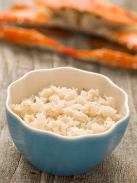 Rustic chunky cooked crab meat Stock Photos