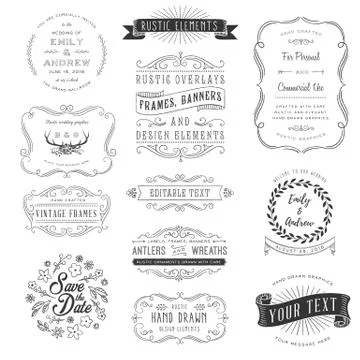 Rustic Clipart Set Stock Illustration