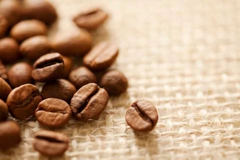 Rustic coffee beans background Stock-Fotos