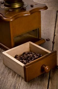 Rustic coffee grinder Stock Photos