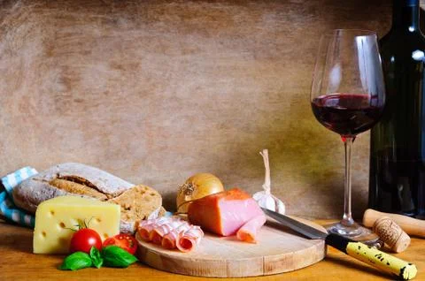 Rustic cold plate dinner Stock Photos