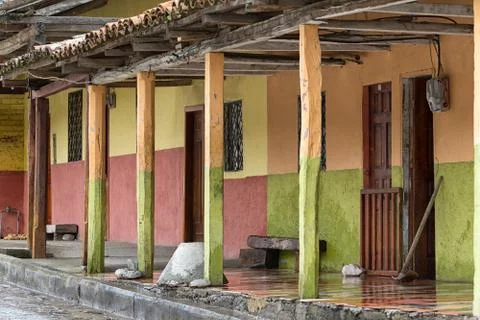 Rustic colonial style architecture in Vilcabamba Ecuador Stock Photos
