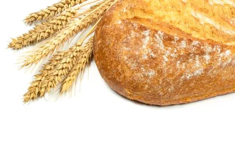 Rustic composition of fresh bread Stock Photos