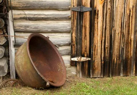 Rustic cooking pot Stock Photos