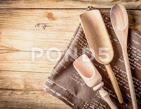 Rustic cooking utensils Stock Photos