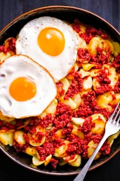 Rustic corned beef hash Stock Photos