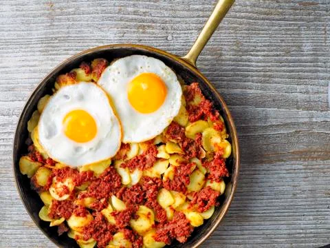 Rustic corned beef hash Stock Photos