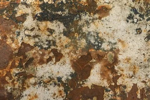 Rustic corroded metal texture with brown and orange patina, close up Stock Photos