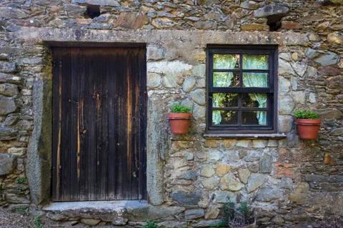 Rustic countryside stone house Stock Photos