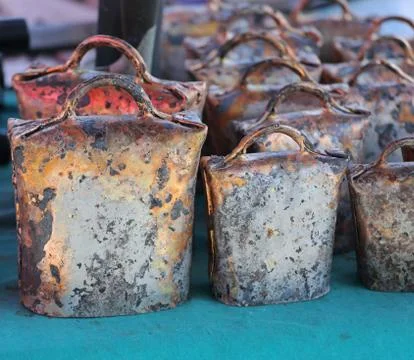 Rustic Cow Bells Stock Photos