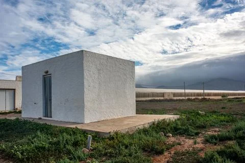 Rustic Cubic Dwelling at Cabo De Gata, Almeria Stock Photos