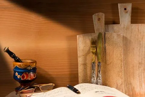 Rustic cuisine background Stock Photos