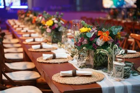 Rustic decoration table Stock Photos