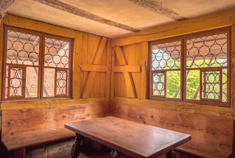 Rustic dining corner interior Stock Photos