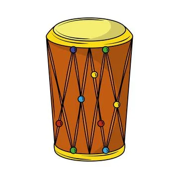 Rustic drum instrument Stock Illustration