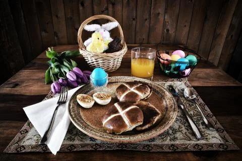 Rustic Easter Breakfast - Horizontal Stock Photos