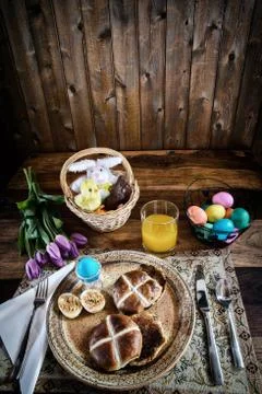 Rustic Easter Breakfast - Vertical Stock Photos