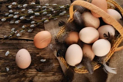 Rustic Easter decoration Stock Photos