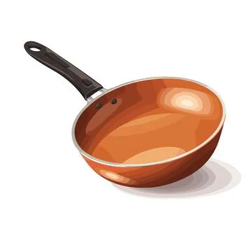 Rustic Elegance: Brown Frying Pan Illustration 스톡 일러스트