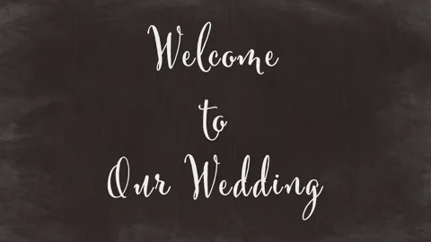 Rustic &amp; Elegant Calligraphy on Chalkboard - Welcome to Our Wedding Stock Footage 326180205