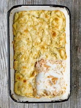 Rustic english fish pie Stock Photos