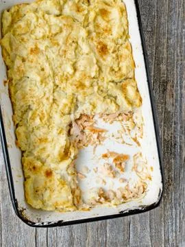 Rustic english fish pie Stock Photos