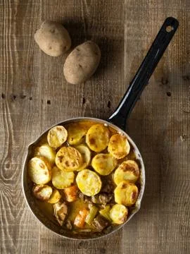 Rustic english lancashire hotpot Stock Photos