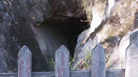 Rustic Entrance to Mining Cave at Warrandyte Melbourne Stock Footage 331018609
