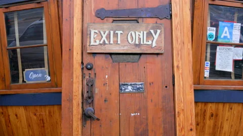 Rustic Exit Only Sign Stock Footage 237842670