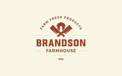 Rustic farm fresh butcher logo template provides local meat markets and craft Stock Illustration
