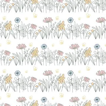 Rustic floral seamless pattern in Provence style Illustrazione stock