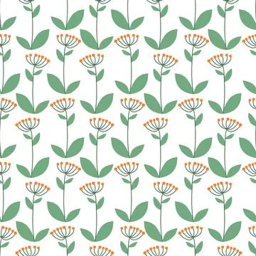 Rustic flowers and herbs seamless pattern Stockillustratie