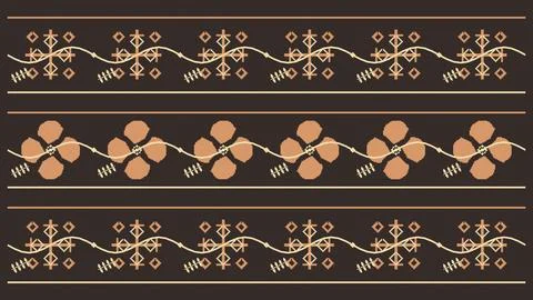 Rustic folk bands combine delicate botanical sprigs, floral shapes, and geo.. Stock-Illustration