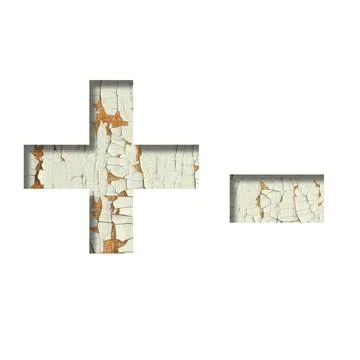 Rustic font. Plus and minus signs cut out of paper on the background of old r Stock Photos