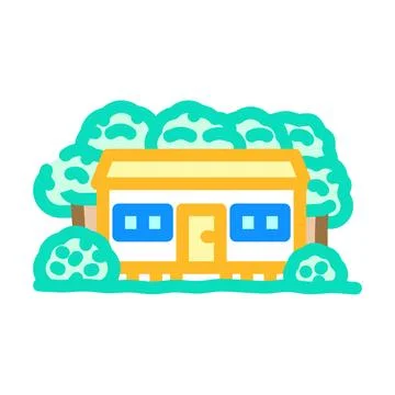 Rustic forest mobile home color icon vector illustration 스톡 일러스트
