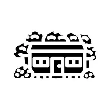 Rustic forest mobile home glyph icon vector illustration 스톡 일러스트