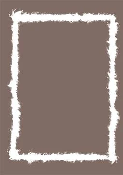 Rustic frame with distressed, frayed edges on a warm brown background, perf.. 스톡 일러스트