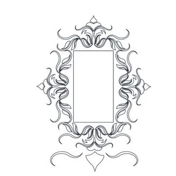 Rustic frame floral decoration crest object Stock Illustration