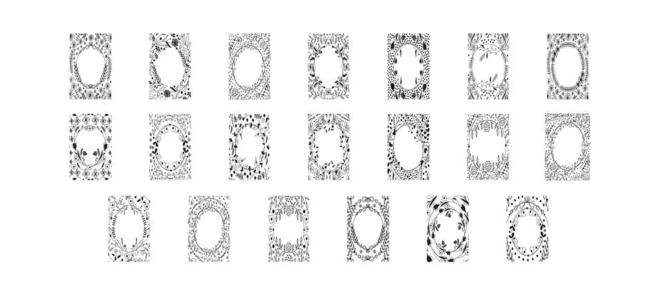 Rustic Frame Set Stock Illustration