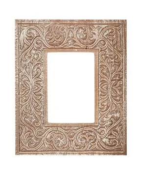 Rustic frame on white background 스톡 사진