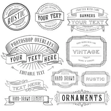 Rustic Frames Set Stock Illustration
