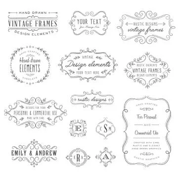 Rustic Frames Set Stock Illustration