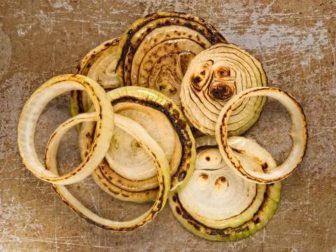 Rustic fried onions Stock Photos
