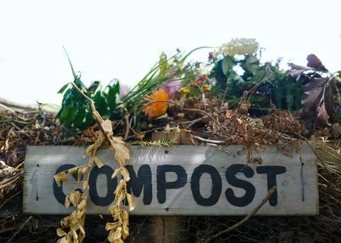 Rustic Garden Compost Sign 库存照片
