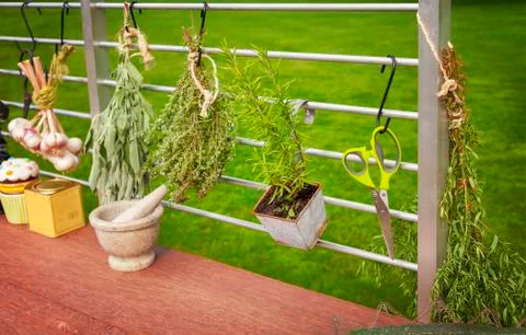 Rustic garden kitchen Stockfoto's