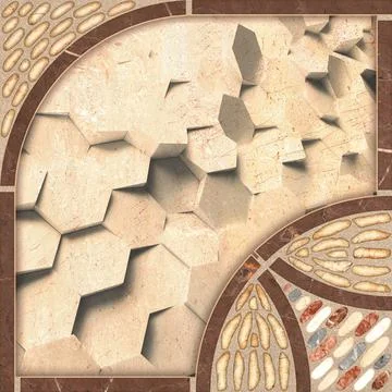 Rustic Geometry  , geometry ceramic tiles for floor and wall. Stock Photos