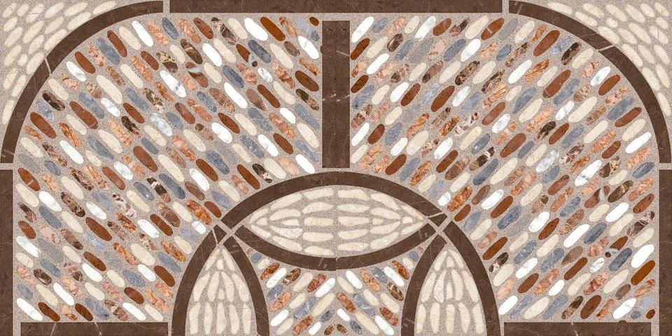 Rustic Geometry  , geometry ceramic tiles for floor and wall. Stock Photos