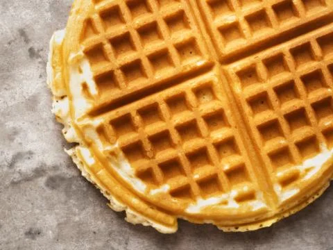 Rustic golden plain waffle Stock Photos