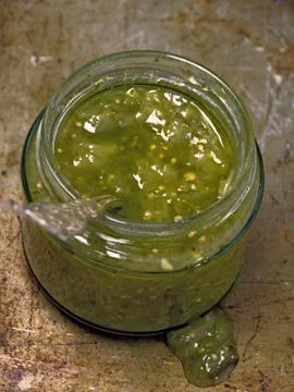 Rustic green salsa verde Stock Photos