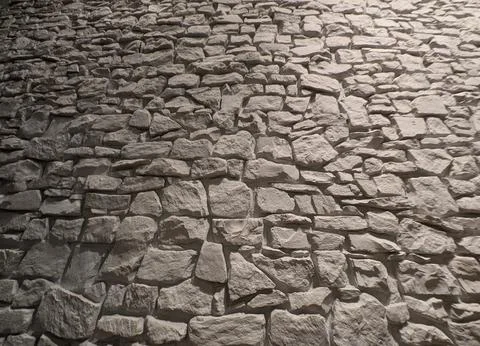 Rustic Grey Stone Wall Texture Background Stock Photos
